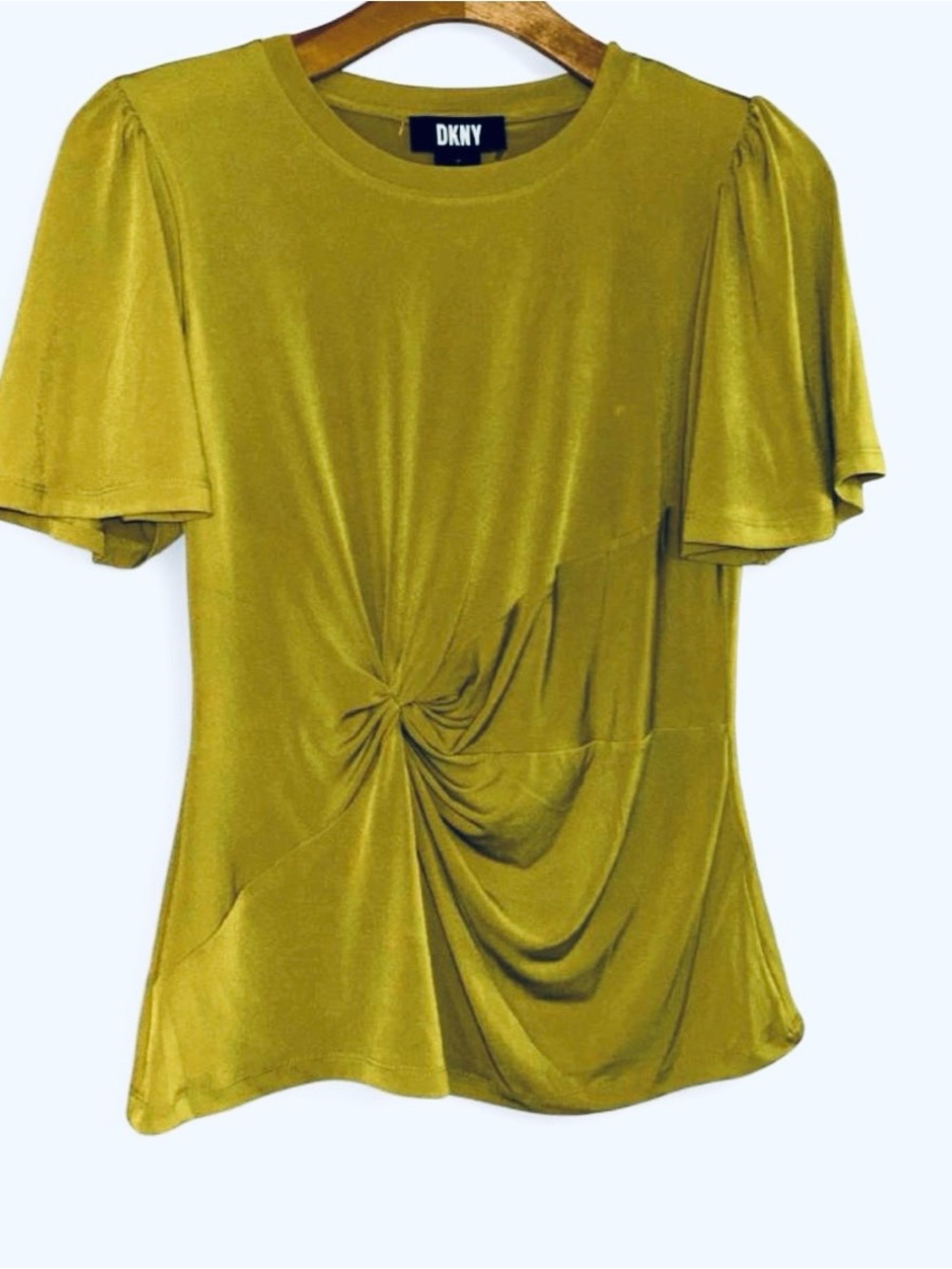 DKNY Twist-Front Short Sleeve Top
